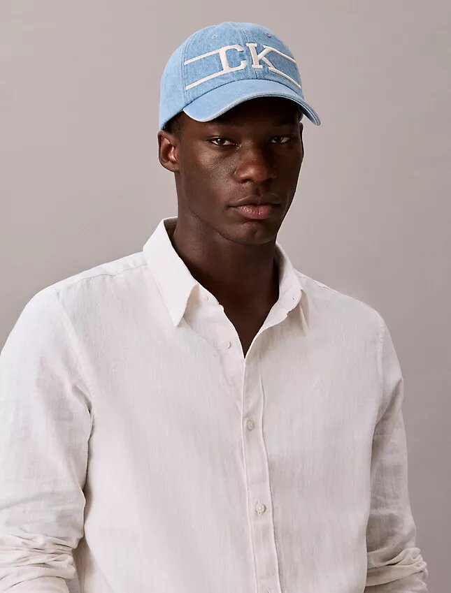 Cappellino da baseball in Denim con logo Monogram Cappellino da baseball in Denim con logo Monogram