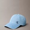 Cappellino da baseball in Denim lavato con logo ricamato Cappellino da baseball in Denim lavato con logo ricamato
