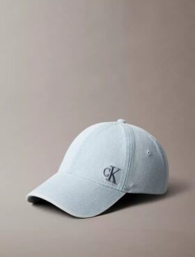 Cappellino da baseball in Denim lavato con logo ricamato
