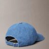 Cappellino da baseball in Denim lavato con logo ricamato Cappellino da baseball in Denim lavato con logo ricamato