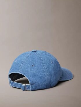 Cappellino da baseball in Denim lavato con logo ricamato