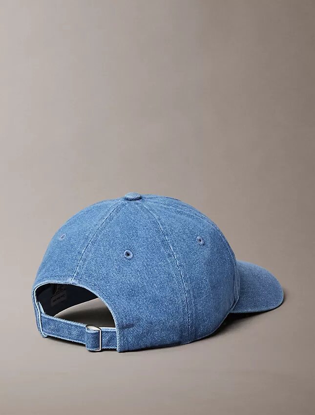 Cappellino da baseball in Denim lavato con logo ricamato Cappellino da baseball in Denim lavato con logo ricamato