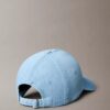 Cappellino da baseball in Denim lavato con logo ricamato Cappellino da baseball in Denim lavato con logo ricamato