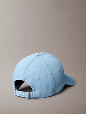 Cappellino da baseball in Denim lavato con logo ricamato