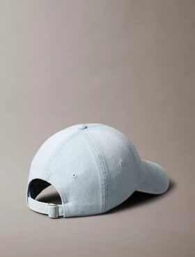 Cappellino da baseball in Denim lavato con logo ricamato