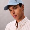 Cappellino da baseball in Denim lavato con logo ricamato Cappellino da baseball in Denim lavato con logo ricamato