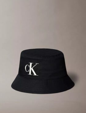 Cappello a secchiello in twill con Monogram ricamato
