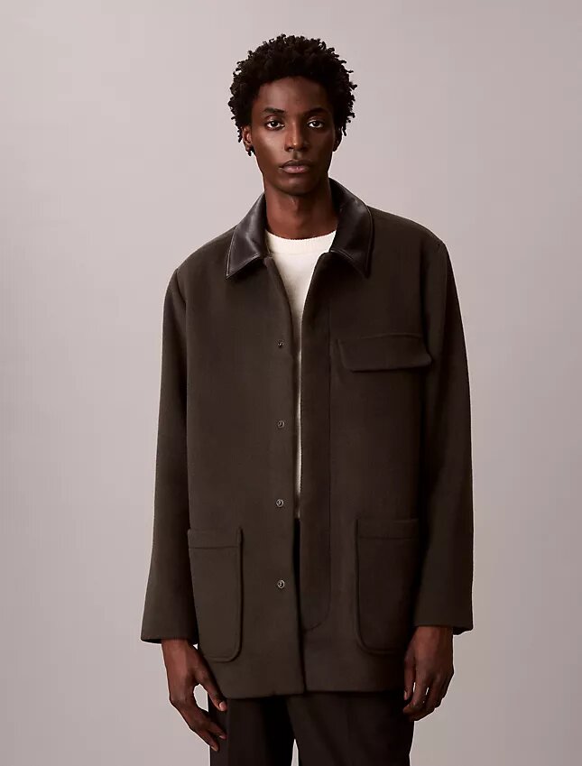 Cappotto da auto in misto lana Melton Cappotto da auto in misto lana Melton