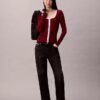 Cardigan a coste con bordi a contrasto Cardigan a coste con bordi a contrasto