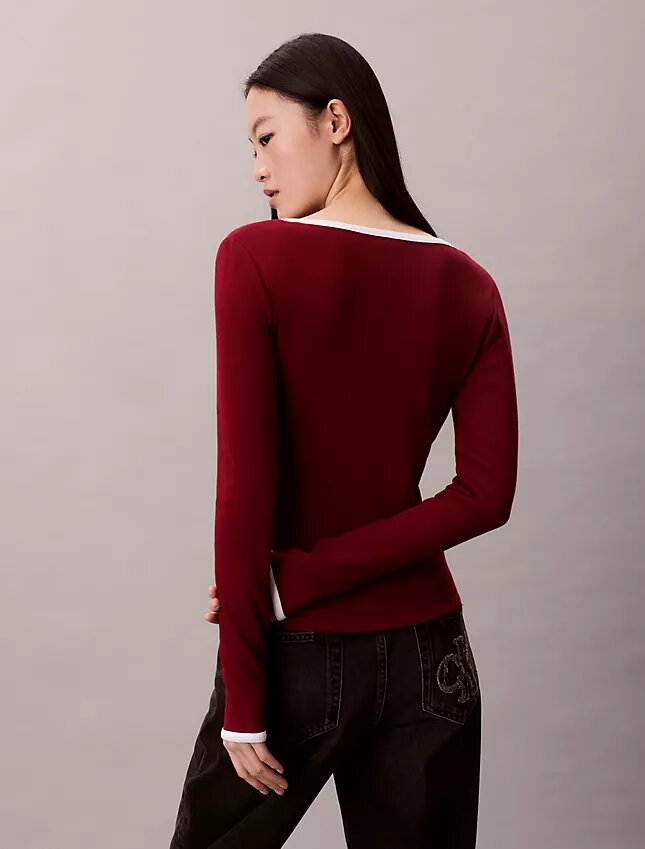 Cardigan a coste con bordi a contrasto Cardigan a coste con bordi a contrasto