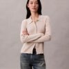 Cardigan a coste in misto lana merino e lurex Cardigan a coste in misto lana merino e lurex