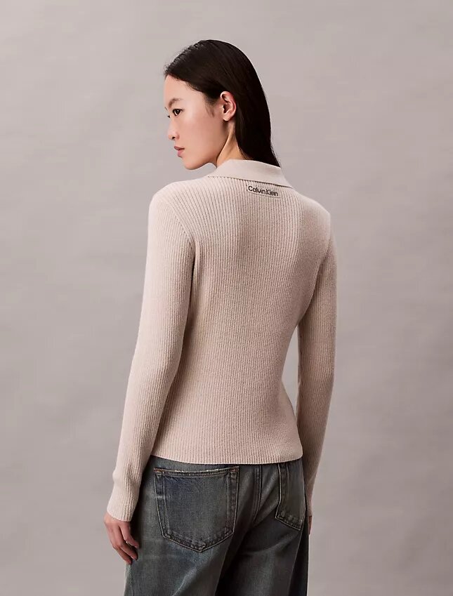 Cardigan a coste in misto lana merino e lurex Cardigan a coste in misto lana merino e lurex