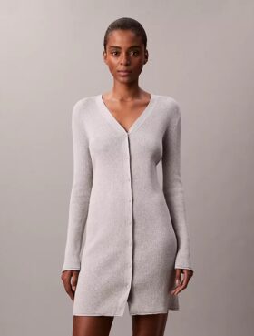 Cardigan a coste in morbido cotone
