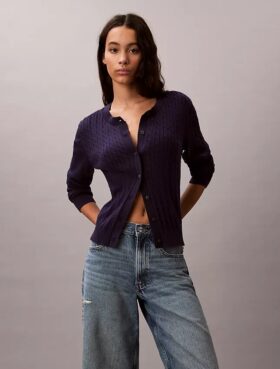 Cardigan a maglia intrecciata