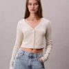 Cardigan corto a costine