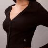 Cardigan corto a costine