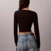 Cardigan corto a costine
