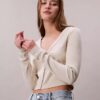Cardigan corto a costine