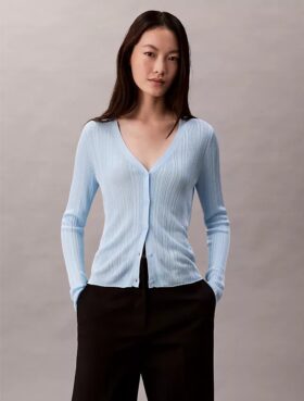 Cardigan in maglia a coste variegata