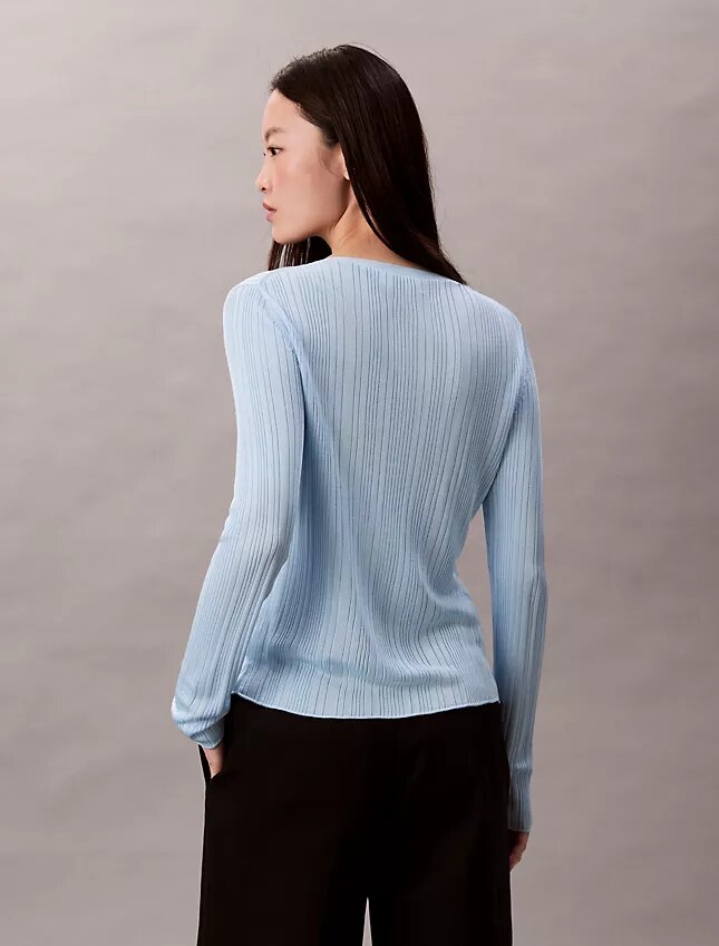 Cardigan in maglia a coste variegata Cardigan in maglia a coste variegata