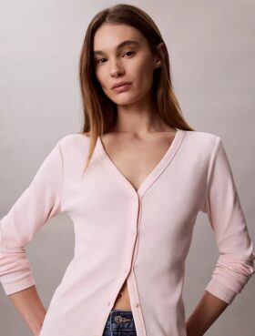 Cardigan slim a coste sottili Monologo