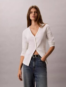 Cardigan slim a coste sottili Monologo