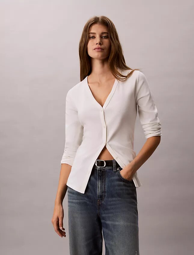 Cardigan slim a coste sottili Monologo Cardigan slim a coste sottili Monologo