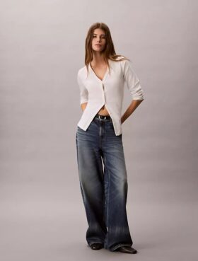 Cardigan slim a coste sottili Monologo