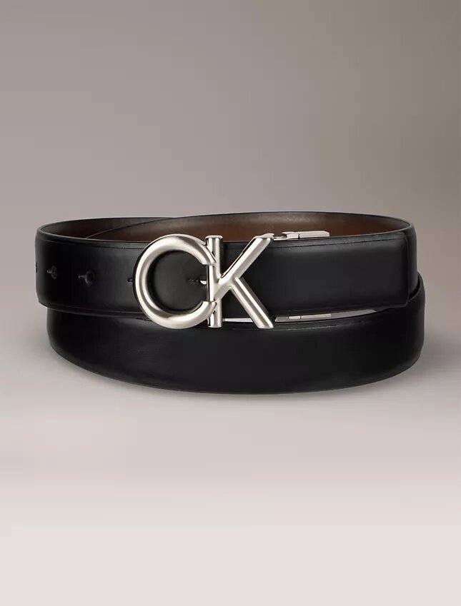 Cintura da cerimonia reversibile con placca con logo Ck Cintura da cerimonia reversibile con placca con logo Ck