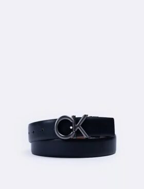 Cintura da cerimonia reversibile con placca con logo Ck