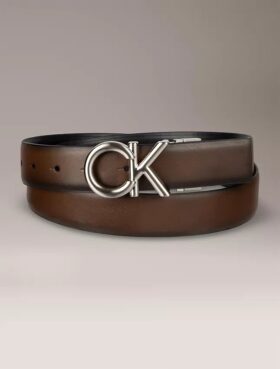 Cintura da cerimonia reversibile con placca con logo Ck