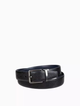 Cintura da cerimonia reversibile in pelle Saffiano