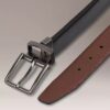 Cintura da cerimonia reversibile in pelle Saffiano