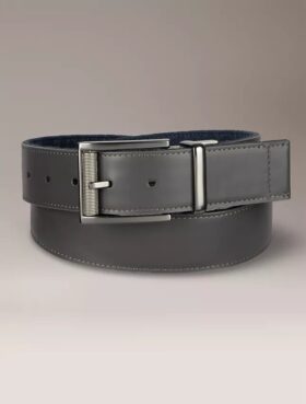 Cintura reversibile con logo jacquard