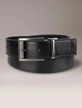 Cintura reversibile con logo jacquard