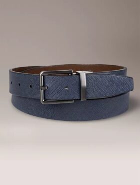 Cintura reversibile in pelle Saffiano