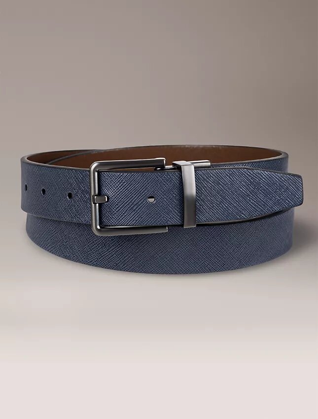 Cintura reversibile in pelle Saffiano Cintura reversibile in pelle Saffiano