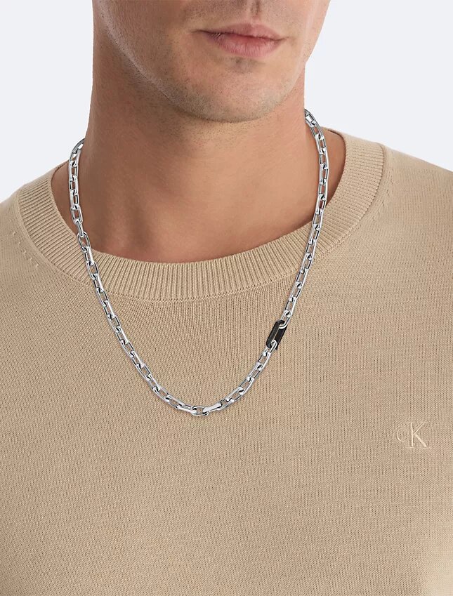 Collana a catena a maglie scolpite Collana a catena a maglie scolpite
