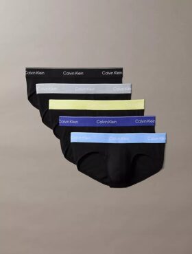Confezione da 5 slip a vita bassa Icon Cotton Stretch