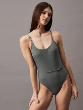 Costume da bagno intero con micro cintura e scollo posteriore