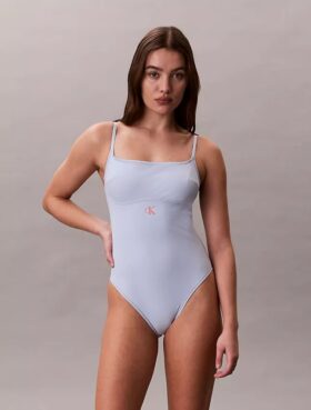 Costume da bagno intero con monogramma grafico