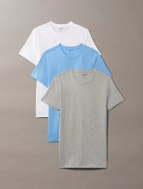 Cotton Classics Confezione da 3 T-shirt a girocollo dal taglio classico