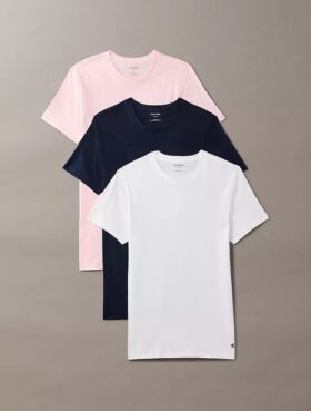 Cotton Classics Confezione da 3 T-shirt a girocollo dal taglio classico