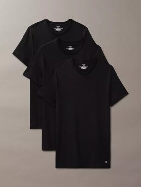Cotton Classics Confezione da 3 T-shirt a girocollo dal taglio classico