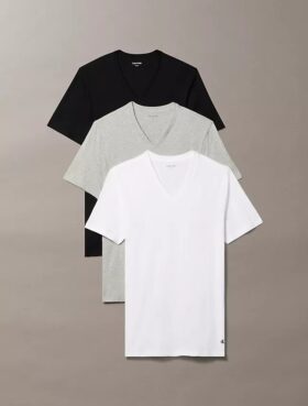 Cotton Classics Confezione da 3 T-shirt con scollo a V e vestibilità classica