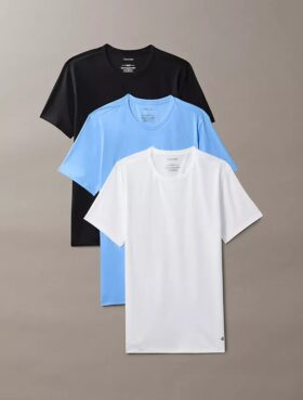 Cotton Stretch Blend Confezione da 3 T-shirt slim fit con girocollo