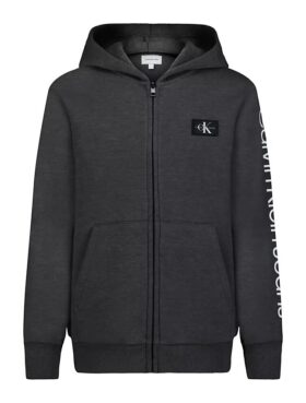 Felpa con cappuccio e zip con toppa Monologo da bambino