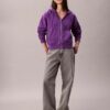 Felpa con cappuccio e zip in French Terry con logo d’archivio Felpa con cappuccio e zip in French Terry con logo d’archivio