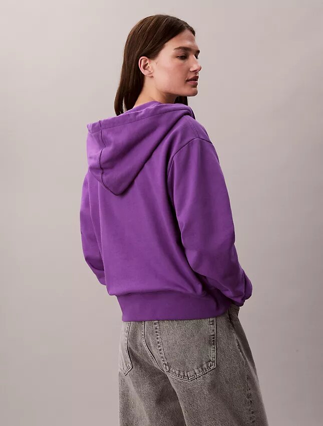 Felpa con cappuccio e zip in French Terry con logo d’archivio Felpa con cappuccio e zip in French Terry con logo d’archivio