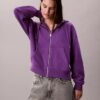 Felpa con cappuccio e zip in French Terry con logo d’archivio Felpa con cappuccio e zip in French Terry con logo d’archivio